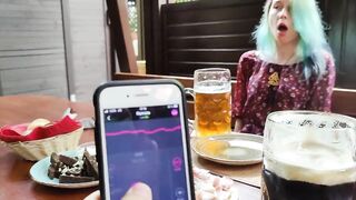 Remote orgasm control of my stepsister in pub! - 14 image