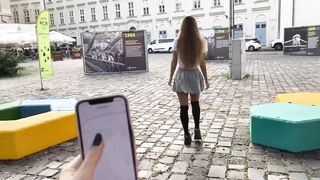 Lovense Lush control of my stepsister in public place! People catch us on the street!!! - 3 image