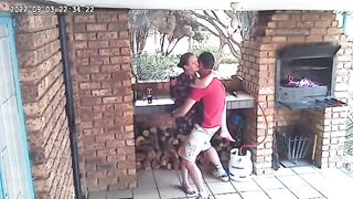Spycam: CC TV self catering accomodation couple fucking on front porch of nature reserve - 11 image
