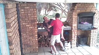 Spycam: CC TV self catering accomodation couple fucking on front porch of nature reserve - 13 image