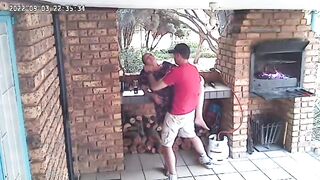 Spycam: CC TV self catering accomodation couple fucking on front porch of nature reserve - 14 image