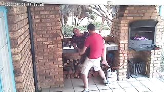 Spycam: CC TV self catering accomodation couple fucking on front porch of nature reserve - 15 image