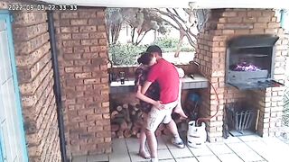 Spycam: CC TV self catering accomodation couple fucking on front porch of nature reserve - 9 image