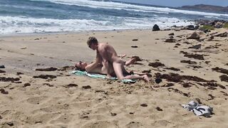 Topless tan girl gets fucked in the beach on the sand, Naemyia - 12 image