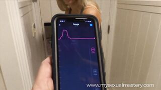 Sexy Girl Working out with Remote Control Sex Toy in Public Gym - 5 image