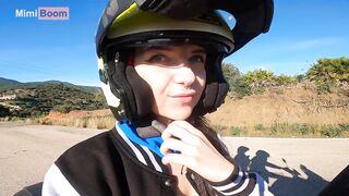 Sunny Day for a Motorcycle and a Sloppy Outdoor Mountain Blowjob near Gibraltar - Mimi Boom - 4 image