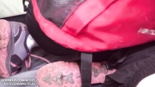I went in his tent to warm up and repaid him with a DeepThroat Blowjob 4K POV KaterinaAmateur - 2 image