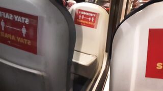 Public dick flash in the train. Stranger girl jerk me off and suck me till I cum. Risky real outdoor - 9 image