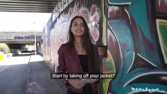 Public Agent Beautiful brunette babe with a stunning figure fucked outdoors