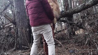 Outdoor sex with redhead teen in winter forest. Risky public fuck - Otta Koi - 14 image