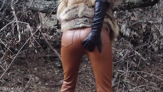 Outdoor sex with redhead teen in winter forest. Risky public fuck - Otta Koi - 3 image