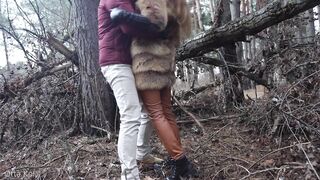 Outdoor sex with redhead teen in winter forest. Risky public fuck - Otta Koi - 5 image