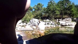 We fuck by the river and get caught by another couple PUBLIC AMATEUR SEX - 15 image