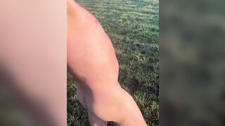 Real long naked walk in public in fields - 10 image