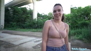 Public Agent Kiara Flow shows of her sexy long legs and fucks outside in public - 6 image