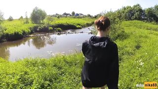 Real Outdoor Sex on the River Bank after Swimming - POV by MihaNika69 - 3 image