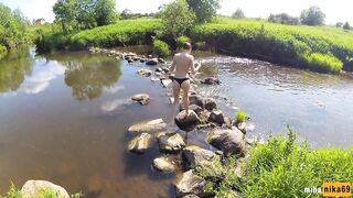Real Outdoor Sex on the River Bank after Swimming - POV by MihaNika69 - 5 image