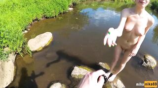 Real Outdoor Sex on the River Bank after Swimming - POV by MihaNika69 - 6 image