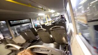 Risky public blowjob in the double-decker city bus - 14 image