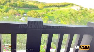 Beautiful Busty Pinay Ms Emma Rubbing her Hairy Pussy on the Balcony - 10 image