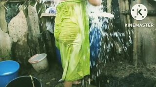 Tamil village mullu aunty outdoors bath Sex video - 10 image
