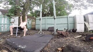 My naked outdoor workout with my chickens - 12 image