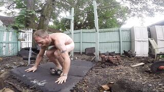 My naked outdoor workout with my chickens - 7 image