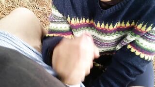 Risky public oral sex in the forest bj and lick pussy - 10 image