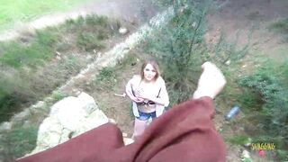 His outdoor meditation gets interrupted by the blonde who is desperate to get a facial - 2 image