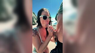 Sexy BABE empties big @$$ Dick on her Face at public beach - 8 image