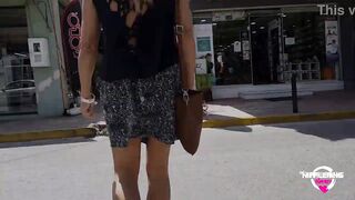 nippleringlover kinky mother no panties flashing pierced pussy on public street and supermarket - 7 image