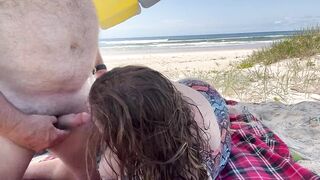 Fukbunnies at a public beach with a voyeur watching and wanking - 7 image