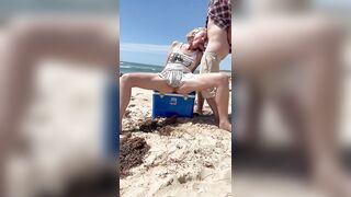 Australian blowjob on a esky at the beach - 12 image