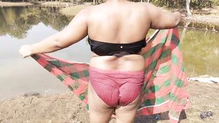 HotGirl21 Sexy Desi sister-in-law of the village bathed in the forest river. - 14 image