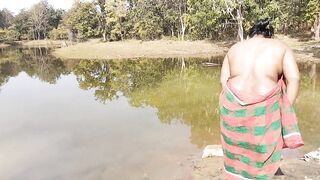 HotGirl21 Sexy Desi sister-in-law of the village bathed in the forest river. - 15 image