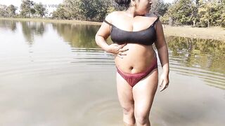 HotGirl21 Sexy Desi sister-in-law of the village bathed in the forest river. - 8 image
