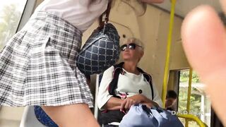 Babe flash her pussy on the public bus, I got excited and offered her to have sex on the beach - 3 image