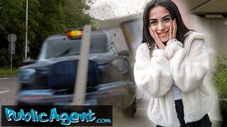 Public Agent petite British Brunette Sucks and Fucks after Nearly Getting Run Over by a Runaway Taxi - 1 image
