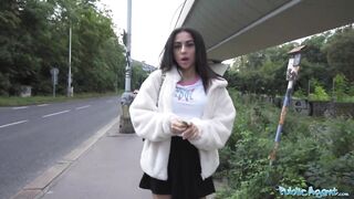 Public Agent petite British Brunette Sucks and Fucks after Nearly Getting Run Over by a Runaway Taxi - 5 image