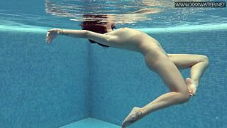 Lady Dee cute shy Czech teen swimming - 1 image