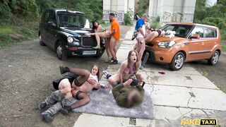 Fake Taxi - hard rough outdoor Orgy with Eden Ivy, Rebecca Volpetti, Lady Gang and Jennifer Mendez - 5 image