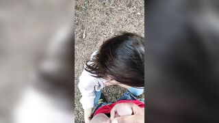 Cumming inside a girl in the woods - 5 image