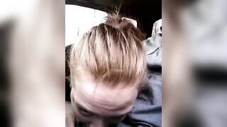 Girlfriend sucking my cock in my truck - 3 image