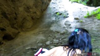 Hot Brunette Horny MILF Wife cheats on Husband with a Muscular Big Dick Guy in the Forest for Hard Anal Sex and Orgasm - 8 image