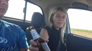 Sweet tinder date 's first blowjob while driving - 1 image