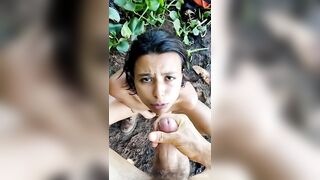 outdoor sex ends with cumshot in mouth -Aquagemi - 15 image