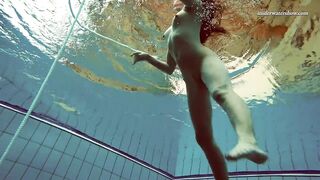 Watch Alla swim naked in the hot pool - 13 image