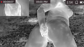 Outdoor Thermal Imaging Striptease and Cumshot - 11 image