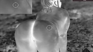 Outdoor Thermal Imaging Striptease and Cumshot - 6 image