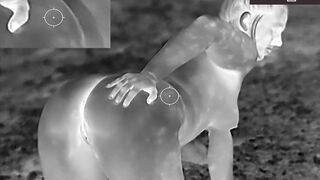 Outdoor Thermal Imaging Striptease and Cumshot - 7 image